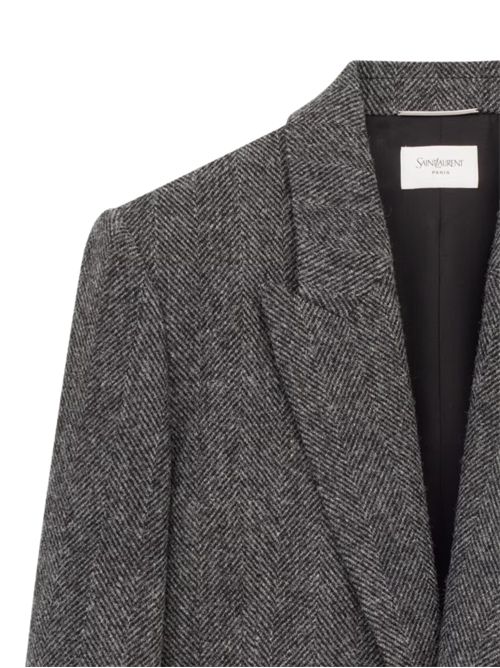 Giacca in lana a spina di pesce SAINT LAURENT | 837196Y3D061071